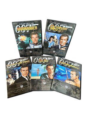 James Bond 5 DVD Lot Moonraker Octopussy Dr No You Only Live Twice Thunderball